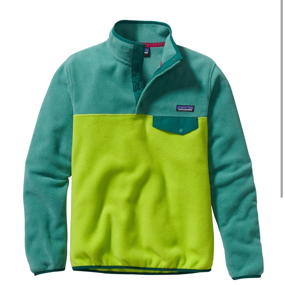 Patagonia Lightweight Synchilla Snap-T PulloverFleece  Blue Green Pink S